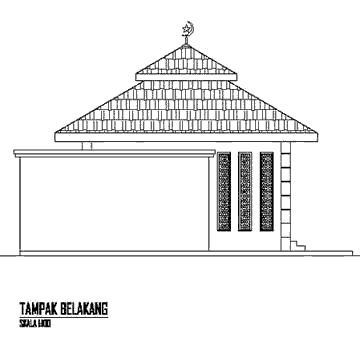 Desain Mushola Minimalis Ukuran 64 M2