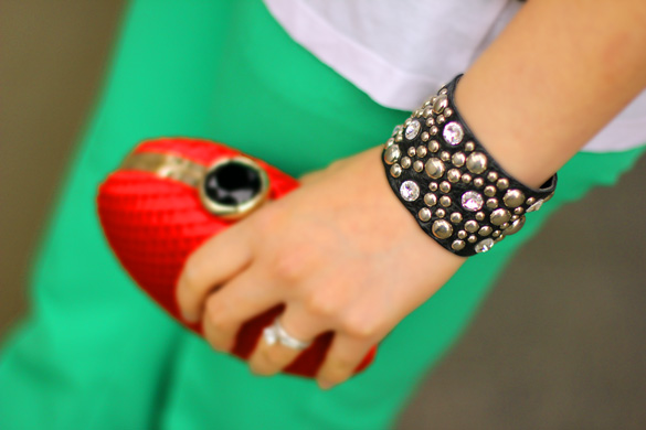 Mouche Leather Studded Cuff