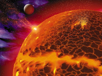 Wallpaper Sol explosiones solares planeta cerca Sun solar blasts planet near