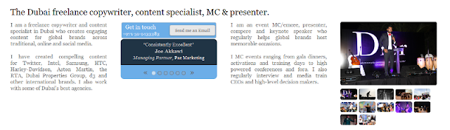 highly-regarded copywriter and MC in Dubai