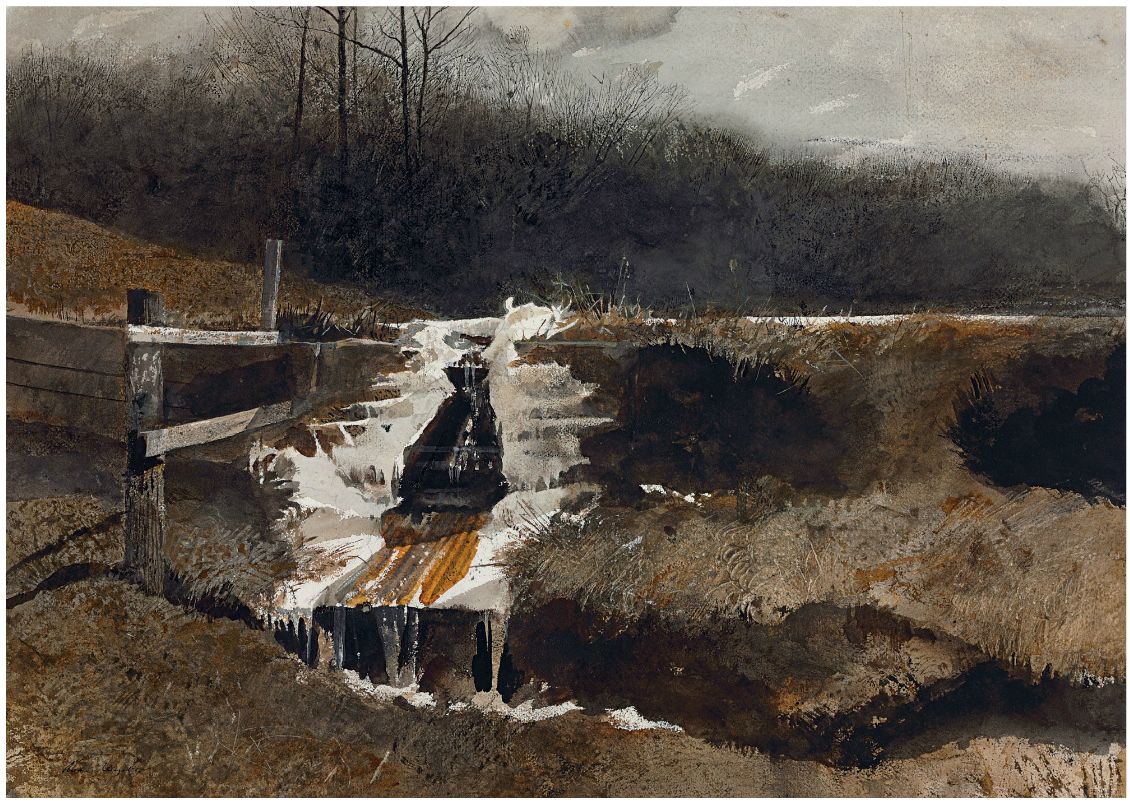 andrew wyeth 1917 2009 dam breast 1970 watercolor and pencil