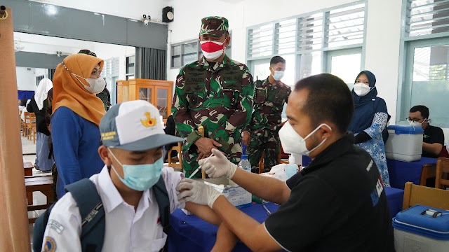 Danrem 061/Sk Vaksinasi Pelajar Harus Capai Target Maksimal Persiapkan  PTM