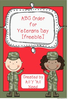  ABC Order for Veterans Day Freebie by All Y'all Need