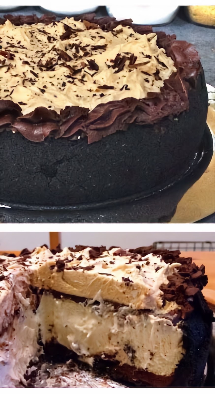 Double Layer Cake: Cheesecake and Peanut Butter Mousse