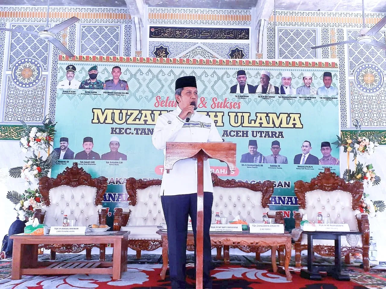 Plt Sekda Aceh Utara Hadiri Sekaligus Buka Secara Resmi Muzakarah Ulama Tahun 2022 di Tanah Luas