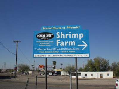 Desert Sweet Shrimp billboard sign