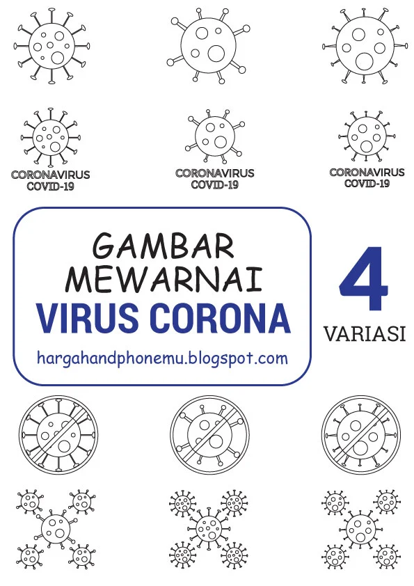 kumpulan gambar mewarnai virus corona 4 variasi covid-19