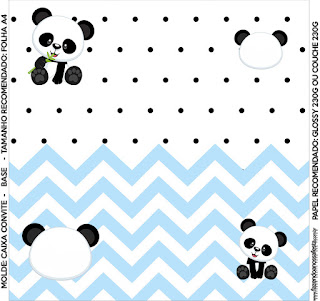 Panda in Light Blue Chevron and Black Polka Dots: Free Printable Candy Bar Labels.