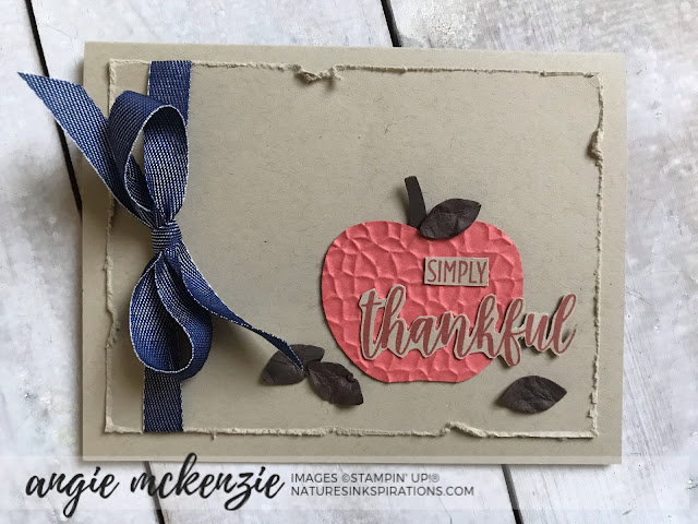 By Angie McKenzie for Kre8tors Color Challenge; Click READ or VISIT to go to my blog for details! Featuring the Apple Builder Punch and Gather Together and Country Home Stamp Sets by Stampin' Up!; #fall #pumpkins #gathertogetherstampset #fallcards #naturesinkspirations #makingotherssmileonecreationatatime #cardtechniques #stampinup #handmadecards