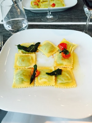 Spinach and ricotta ravioli