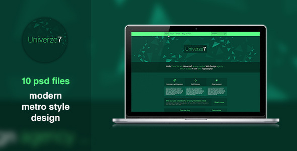 Univerze7 - Metro Style PSD Template - Portfolio Creative