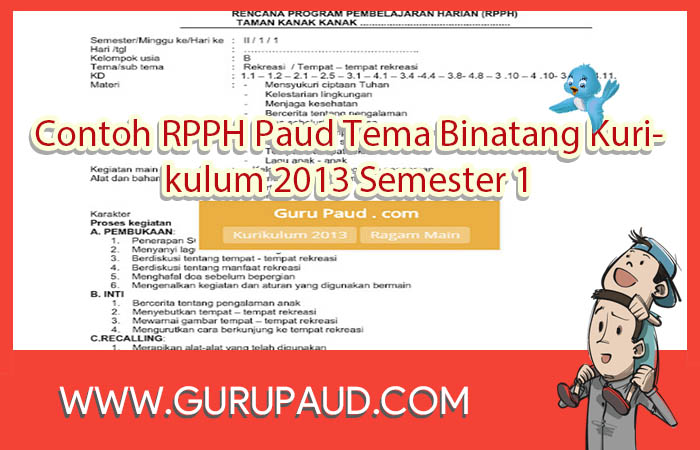 Contoh RPPH Tema Binatang