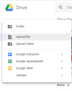 upload File makalah power point anda di google drive