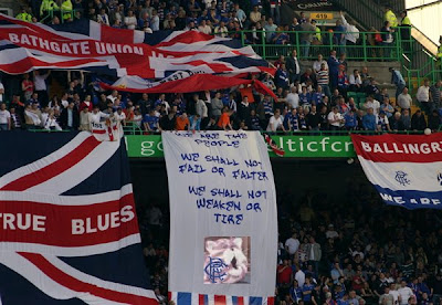 Rangers banner saying 