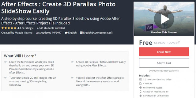 [100% Off] After Effects : Create 3D Parallax Photo SlideShow Easily| Worth 149,99$