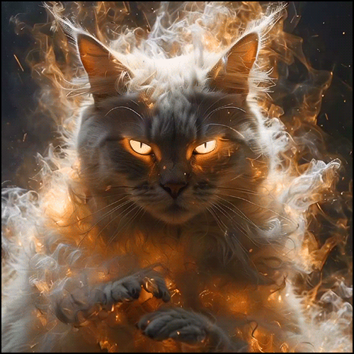 AI Cat GIF • The King of cats, don't mess with him!