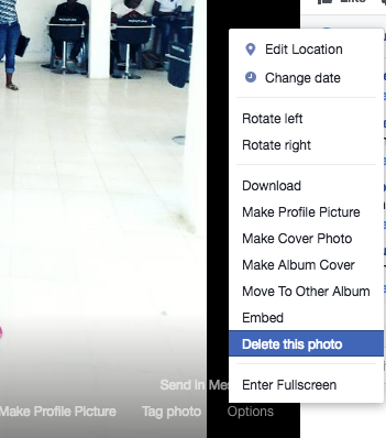 How to delete Facebook Photo 