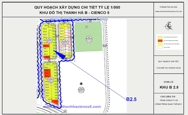 Sơ đồ khu B2.5 dự án Thanh Hà Cienco 5 Hà Đông