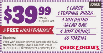 Printable Chuck E Cheese Coupons