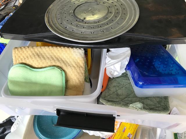 camping drawer system, camping washpan