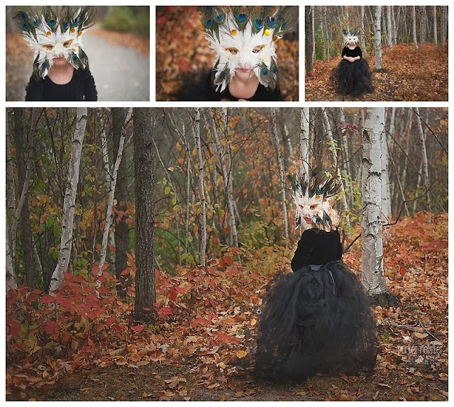 halloween images, girl with mask, peacock