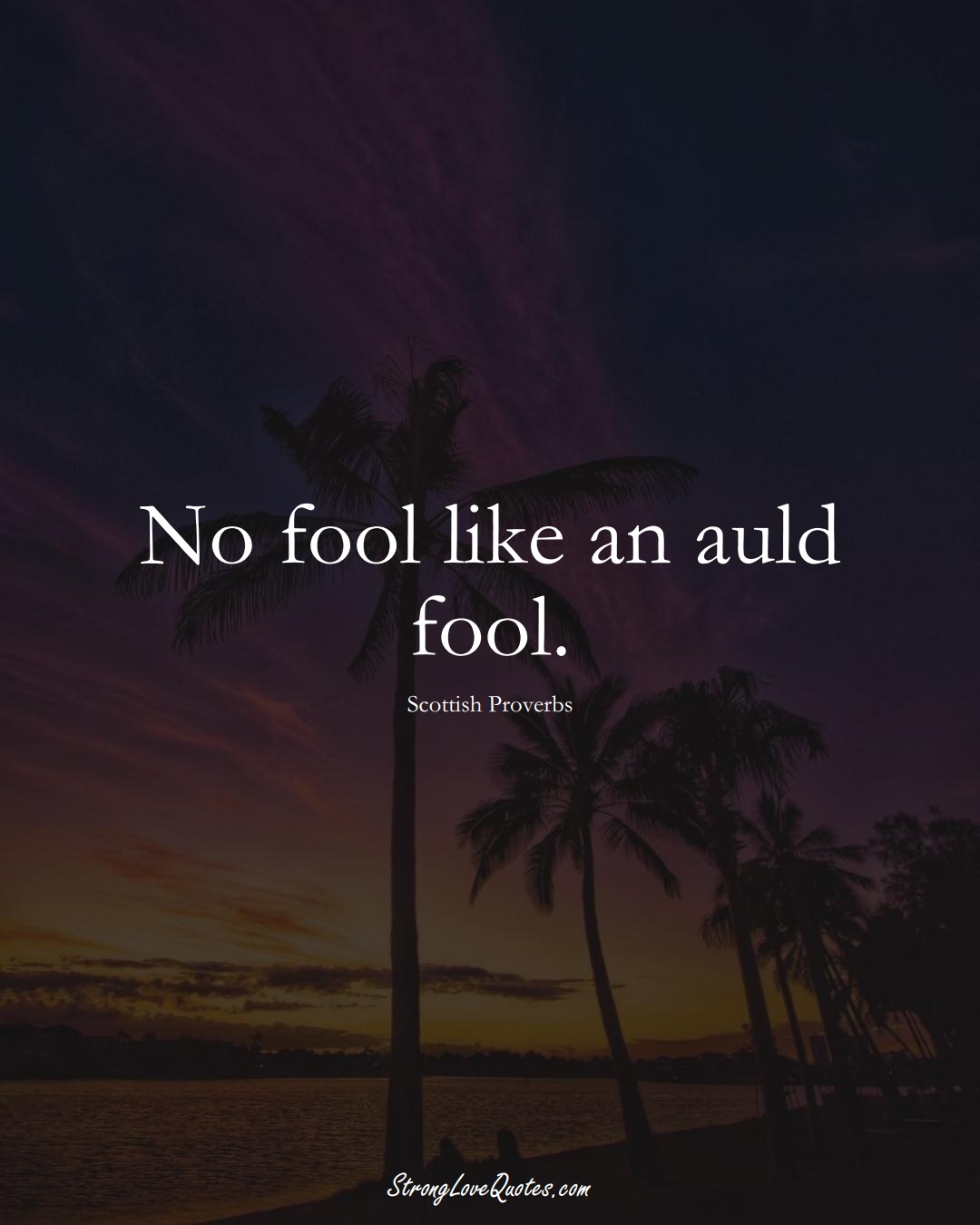 No fool like an auld fool. (Scottish Sayings);  #EuropeanSayings