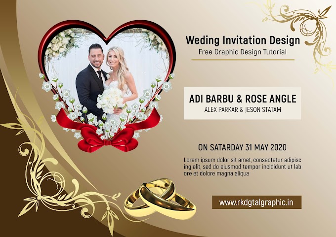 2023 Wedding Invitation Card Design PSD: Free Download in 5x7 Size with Zip Format