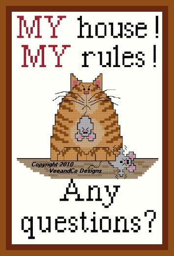 House Rules Cross Stitch Pattern