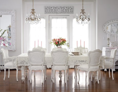 gorgeous light bright traditional style white dining room crystal chandelier