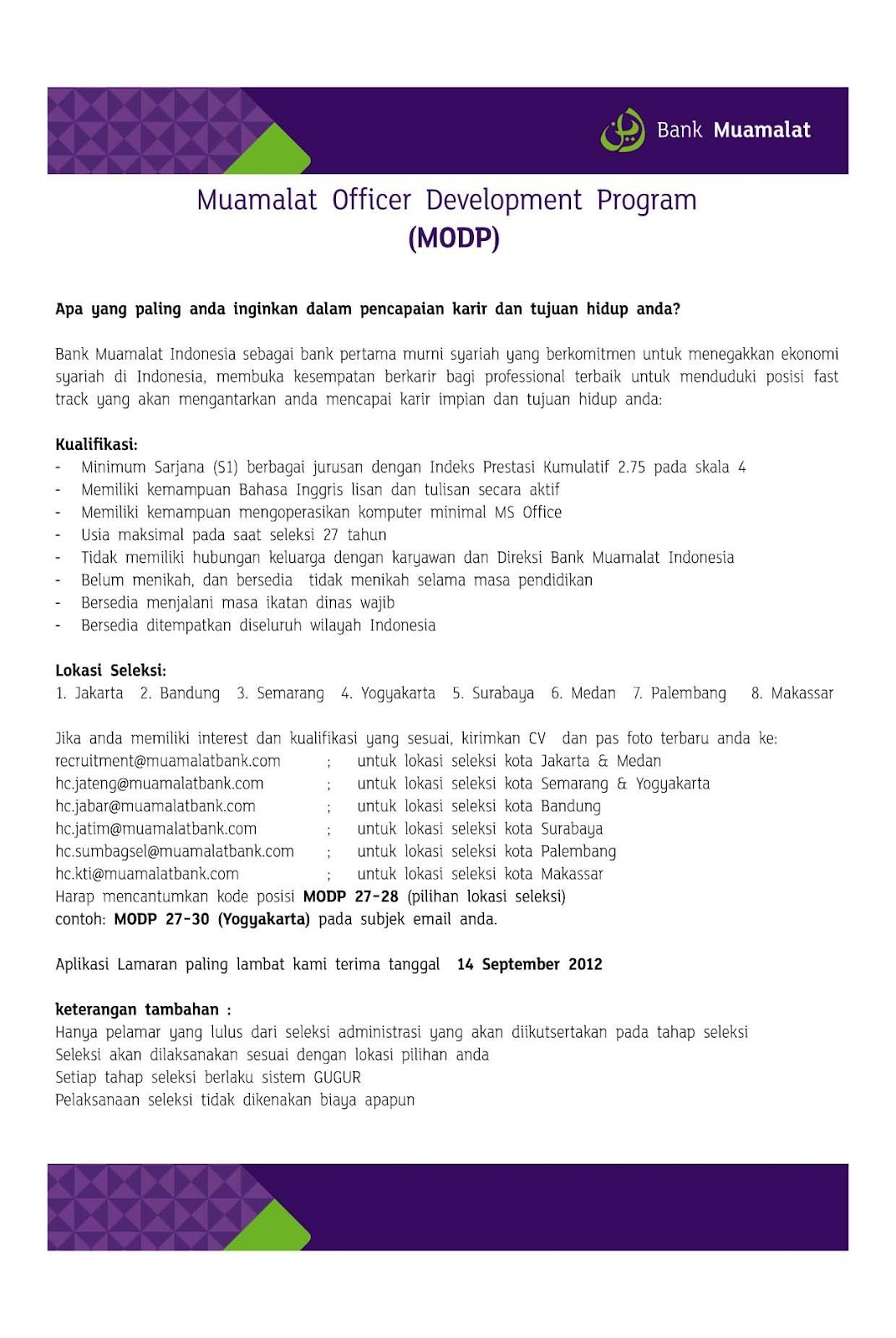 [Contoh Job Vacancy Dengan Application] stmik likmi 