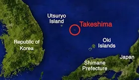 Dokdo islets, called Takeshima in Japan