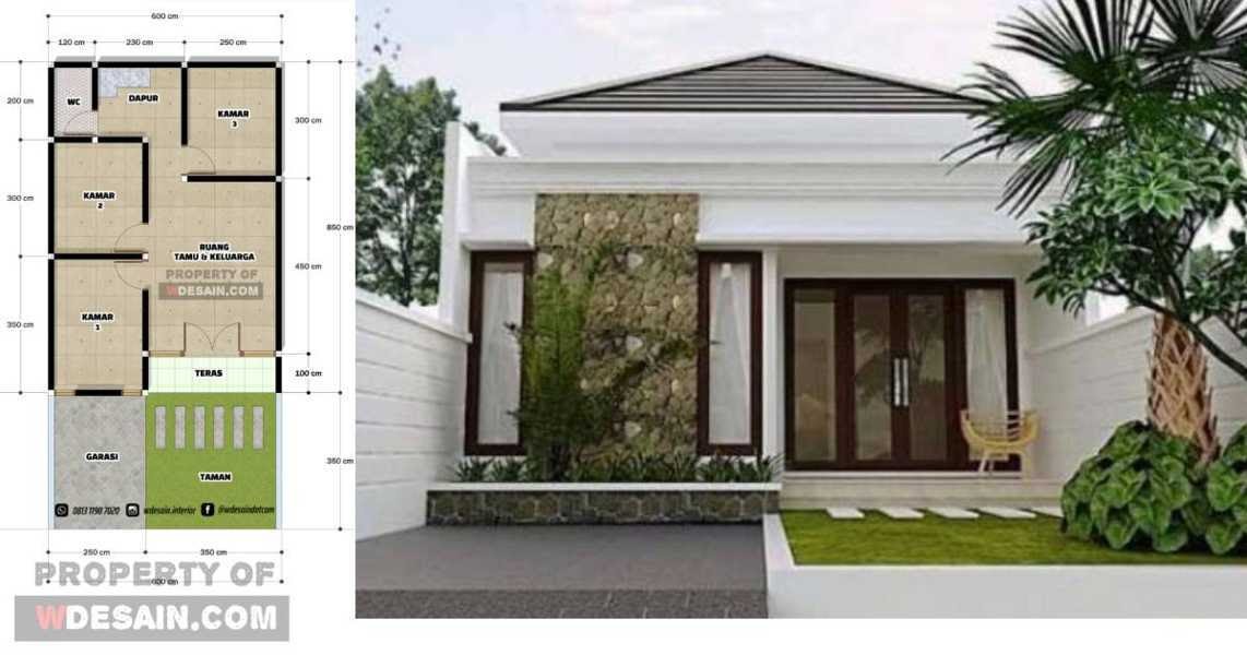 Desain Rumah 6x12 3 Kamar 1 Lantai - DESAIN RUMAH MINIMALIS