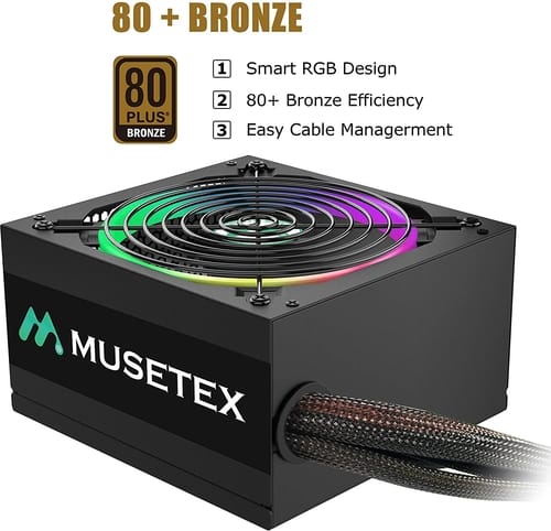 MUSETEX 650 Watt Power Supply 80+ Bronze Certified
