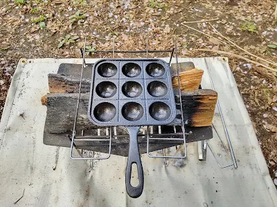 ダイソー鋳物タコ焼きプレートで春のソロたこパー