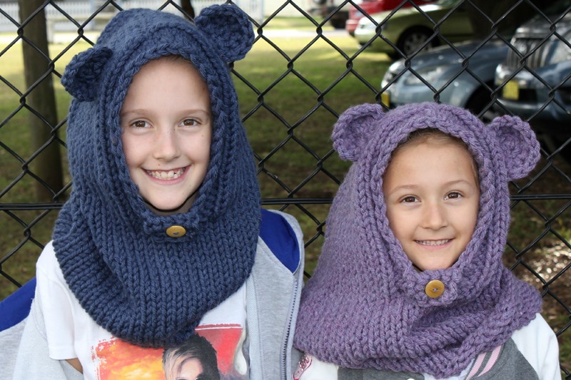 burton bear cowls on the girls