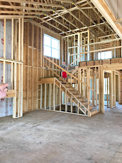 Two story family room