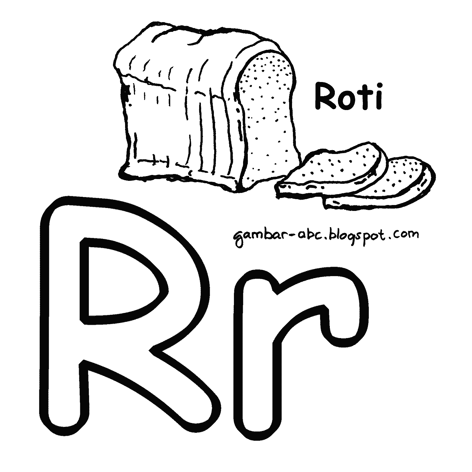  Mewarnai  Huruf  R Gambar  Roti Contoh Gambar  Mewarnai 