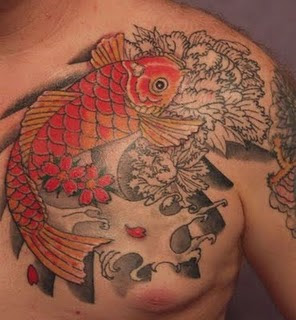 Koi Fish Tattoo Chest