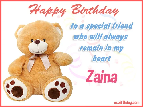 Zaina Happy birthday friends always