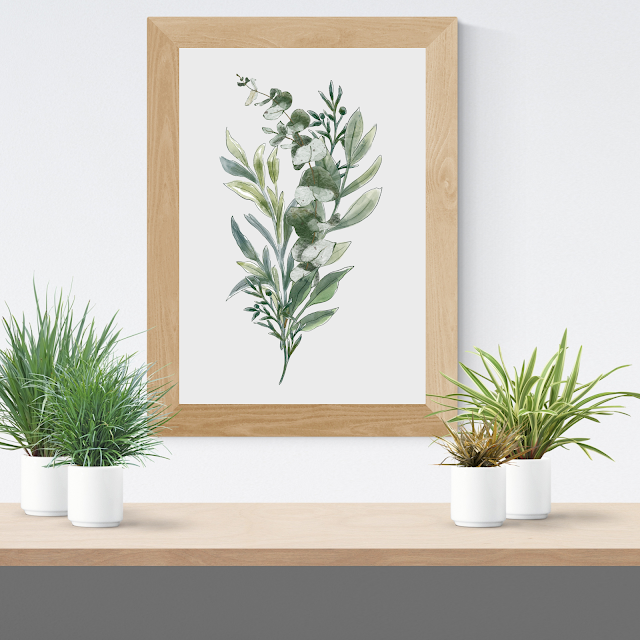 3-Piece Watercolor Foliage Printable Wall Art Set