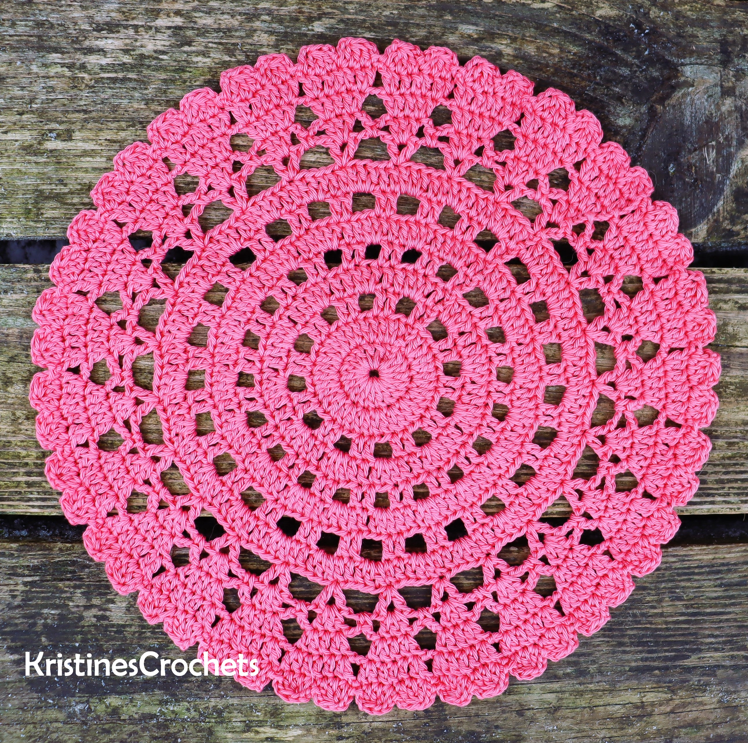 Crochet Heart Doily Round Table Centerpiece Crochet Lace 