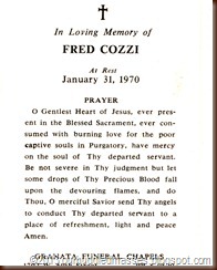 COZZI fred funeral card
