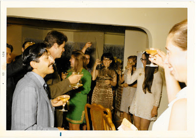 Vintage mystery photograph of a cocktail party in late 1960's San Francisco. Gerri Ganter.