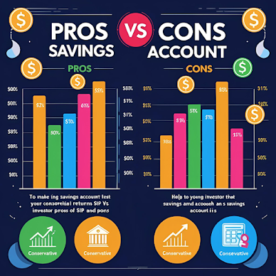 Illustration showing comparison of SIP vs Savings Account