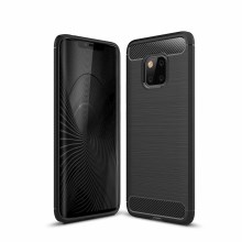 Carbon Fiber Texture TPU Gel Casing for Huawei Mate 20 Pro - Black