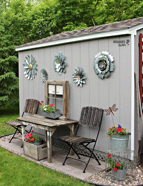 Outdoor Junk Garden Shed Decor organizedclutter.net