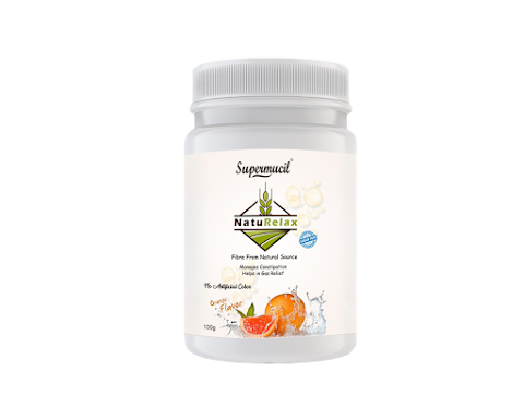 SUPERMUCIL NatuRelax Isabgol (Psyllium) Fibre Supplement: Orange Flavor: Sugar Free 100gm