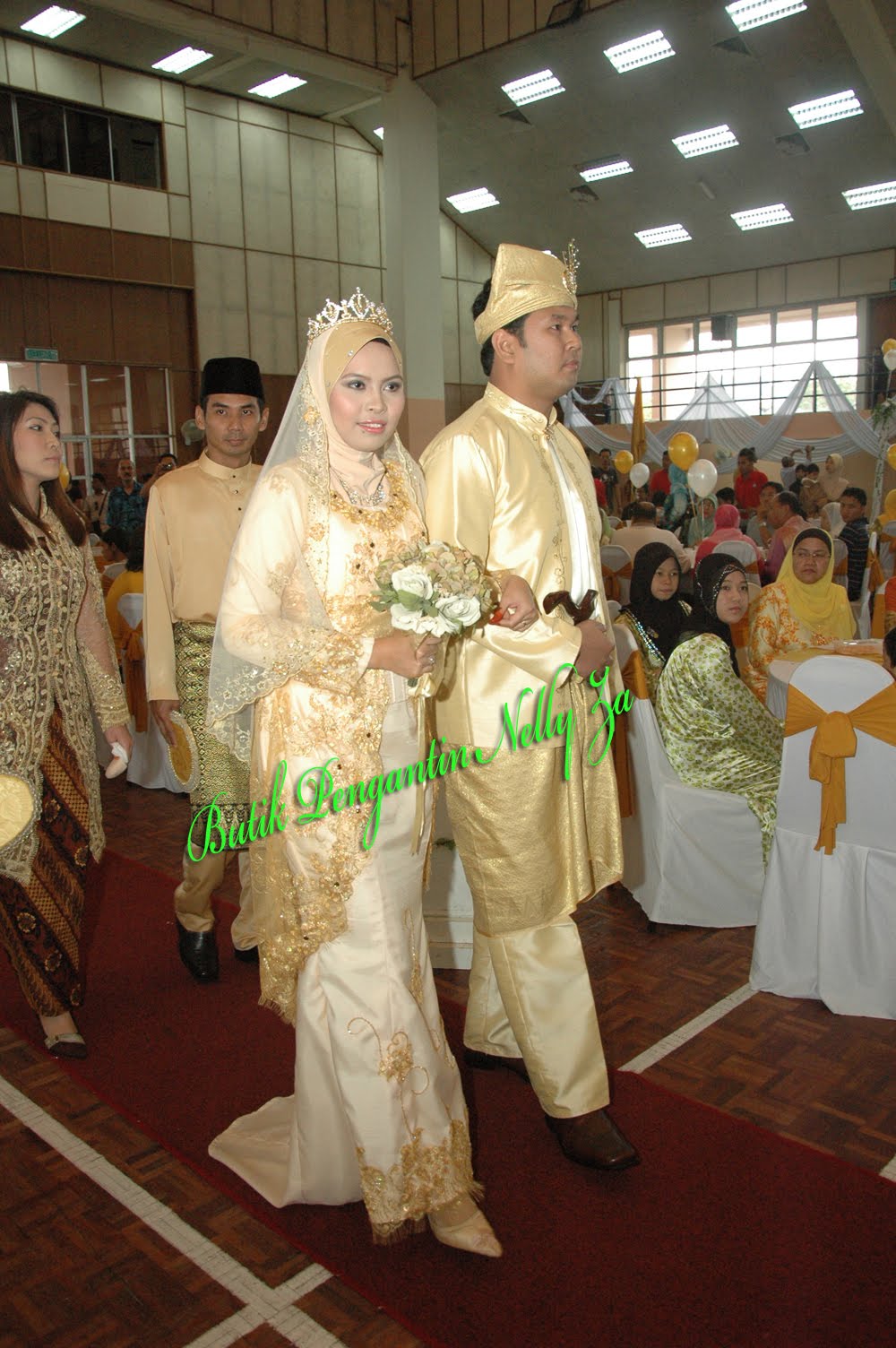  Butik Pengantin Nelly Za Lace Gold Cream Majlis di 