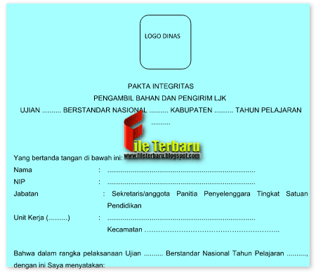 Contoh Fakta Integritas Panitia Pengawas Ujian Format Word