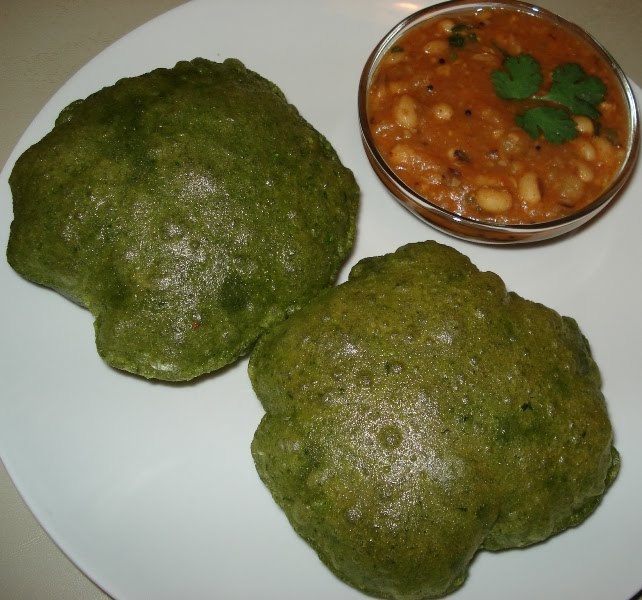 puri Ruchi Ruchi Poori Spinach(Palak) kurma Aduge: